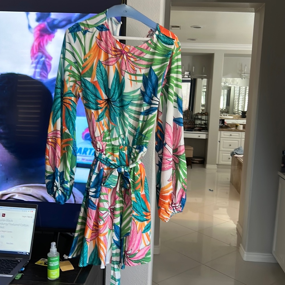 Fun colorful lined dress - new without tabs, never worn